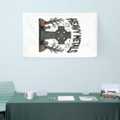 Zware Metalen Halloween Kerkhof Vectorontwerp_1 Spandoek (Beurs)