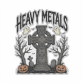 Zware metalen Halloween kerkhof vectorontwerp_1 Sticker (Voorkant)