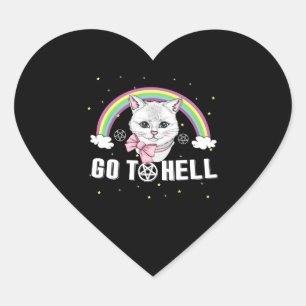Zware metalen hoofdkatten gaan naar de hel hart sticker
