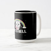 Zware metalen hoofdkatten gaan naar de hel tweekleurige koffiemok (Voorkant rechts)