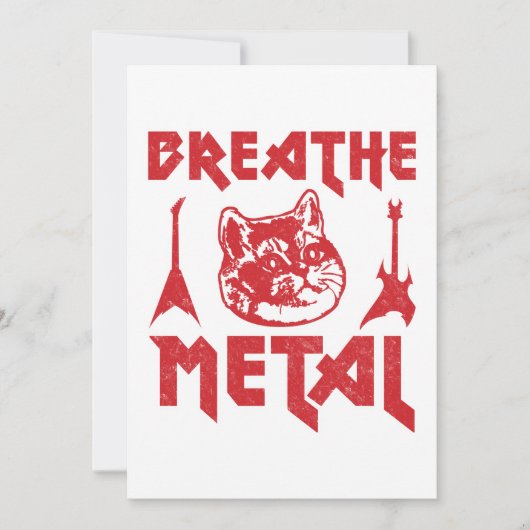 Zware metalen kat feestdagenkaart (Voorkant)
