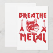 Zware metalen kat feestdagenkaart (Voorkant / Achterkant)