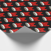 Zware metalen kerst hoorns omhoog patroon cadeaupapier (Hoek)