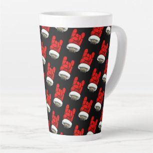 Zware metalen kerst hoorns omhoog patroon latte mok