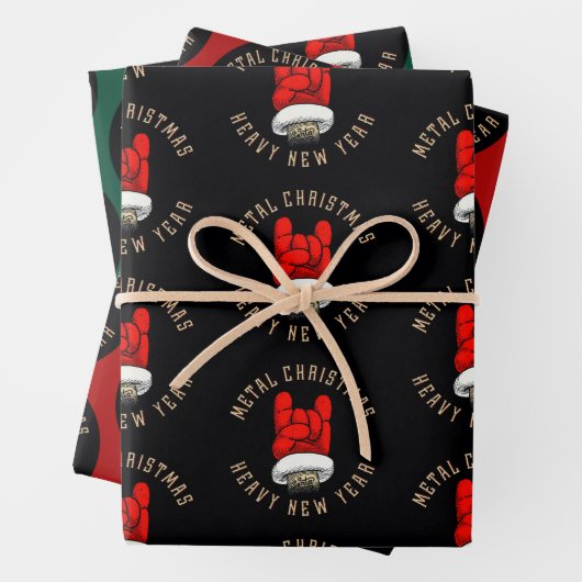 Zware metalen kerstkaarten inpakpapier vel (In situ)