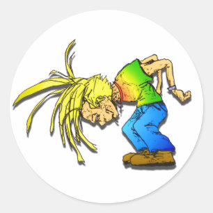 Zware metalen mond, kop botpartij ronde sticker