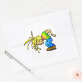 Zware metalen mond, kop botpartij ronde sticker (Envelop)