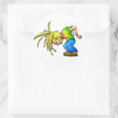 Zware metalen mond, kop botpartij ronde sticker (Tas)