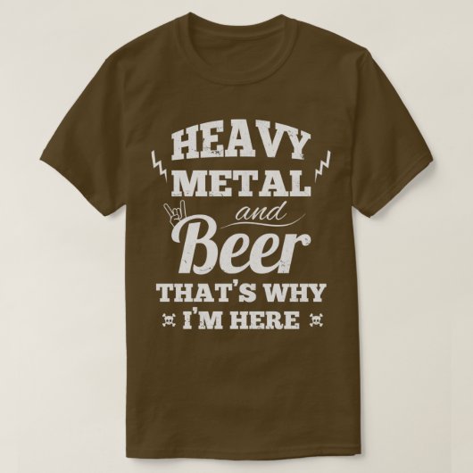 Zware metalen muziek en bier 2 t-shirt (Design voorkant)