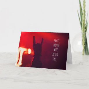 Zware metalen muziek sterft nooit een verjaardagsk kaart