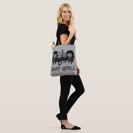 Zware metalen tote bag (Op model)