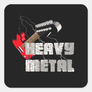 Zware metalen vierkante sticker