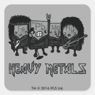 Zware metalen vierkante sticker