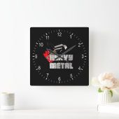 Zware metalen vierkante wandklok (Huis)