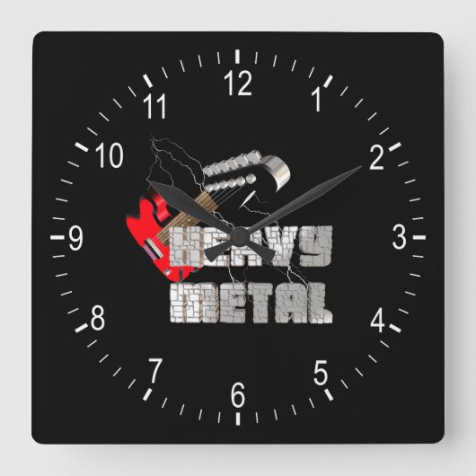 Zware metalen vierkante wandklok (Voorkant)