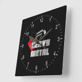 Zware metalen vierkante wandklok (Hoek)