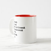 Zware Misdrijven & Overtredingen - Bondi Blanche A Tweekleurige Koffiemok (Voorkant links)