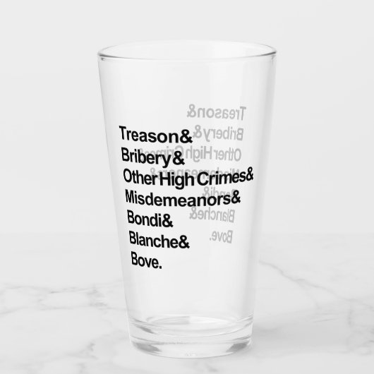 Zware Misdrijven & Vergrijpen - Beschuldig Bondi B Glas (Voorkant)