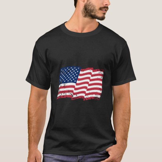 Zware ontreddering Amerikaanse vlag T-shirt (Voorkant)