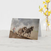 Zware paarden die onder een zware hemel blanco str kaart (Gele Bloem)