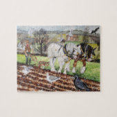 Zware paarden in maart legpuzzel (Horizontaal)