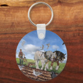 Zware paarden in maart sleutelhanger (Voorkant)
