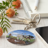 Zware paarden in maart sleutelhanger (Zijkant)