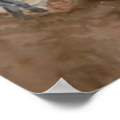 Zware paarden ploegen onder een zware lucht poster (Hoek)