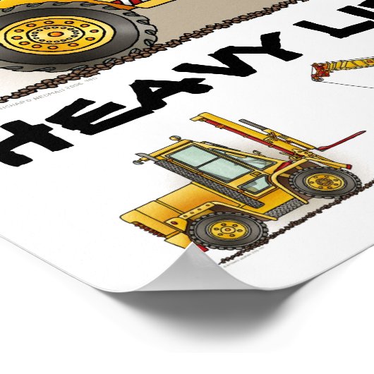 Zware Poster met kraan vrachtwagen (Hoek)