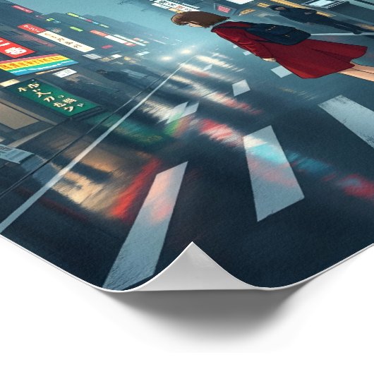 Zware regen in Tokio 3 Poster (Hoek)