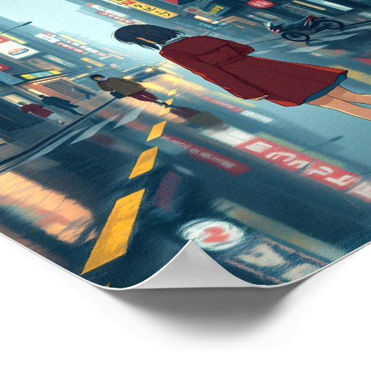 Zware regenval in Tokio 1 Poster (Hoek)