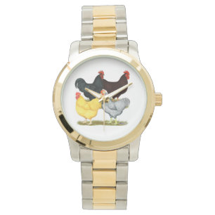 Zware rooster Chicken Quartet Horloge