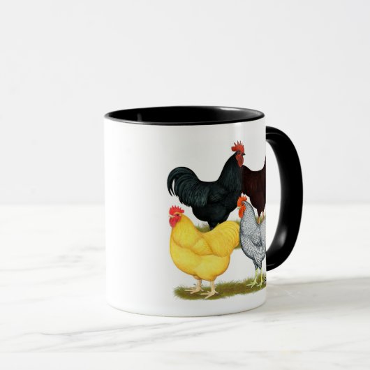 Zware rooster Chicken Quartet Mok (Voorkant rechts)