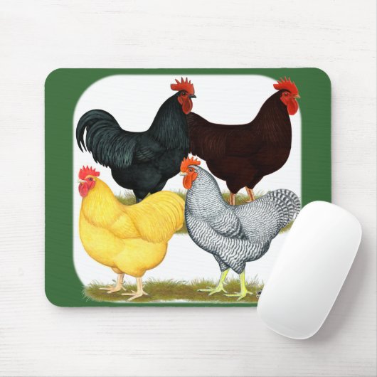 Zware rooster Chicken Quartet Muismat (Met muis)