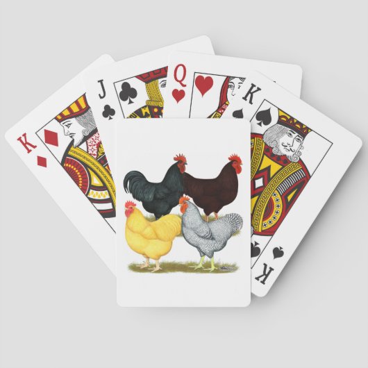 Zware rooster Chicken Quartet Pokerkaarten (Achterkant)