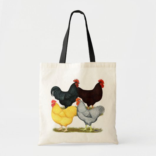 Zware rooster Chicken Quartet Tote Bag (Voorkant)