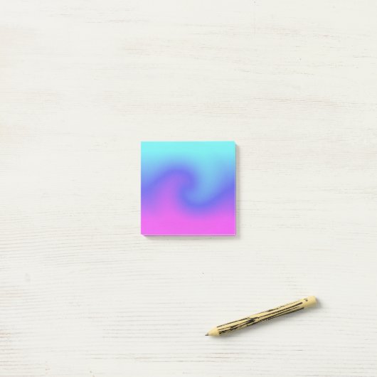 Zware roze Paarse blauw Aqua Colour Flow Post-it® Notes (Op bureau)