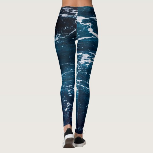 Zware schuimblauwe zee water leggings (Achterkant)