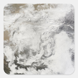 Zware sneeuwval in China Vierkante Sticker