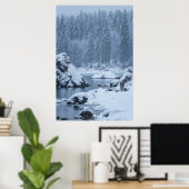 Zware sneeuwval meer Fusine, Italië Poster (Thuiskantoor)