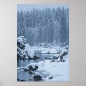 Zware sneeuwval meer Fusine, Italië Poster (Voorkant)