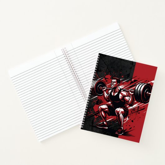 Zware squat met halter notitieboek (Binnen)