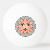 Zware Sun Face | Astronomisch symbool Pingpongbal (Achterkant)