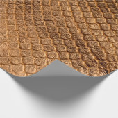 Zware textuur achtergrondbronzen slang letherleath cadeaupapier (Hoek)