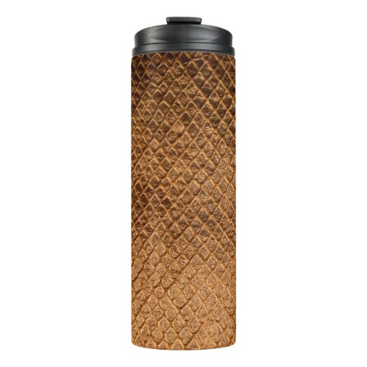 Zware textuur achtergrondbronzen slang letherleath thermosbeker (Voorkant)