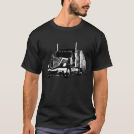 Zware Trailer Truck Schets Kunst T-shirt
