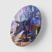 Zware transportblauwe tanker Truck Wall Clock Ronde Klok (Hoek)
