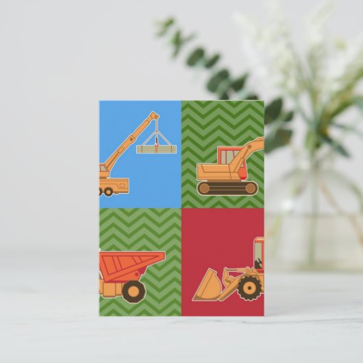 Zware transportmiddelen - Collage Briefkaart (Staand voorkant)