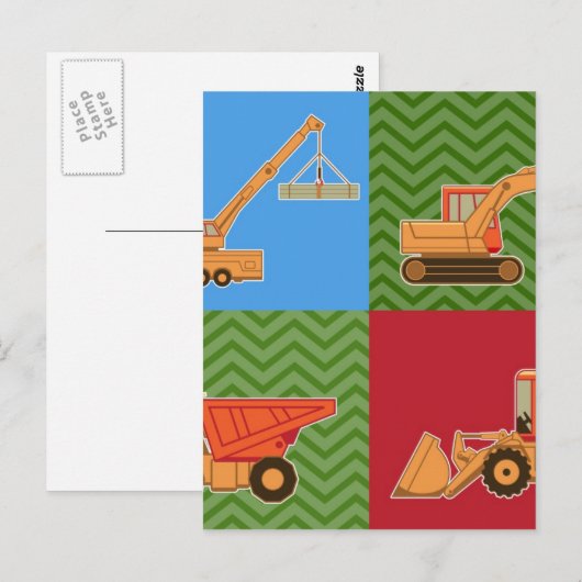 Zware transportmiddelen - Collage Briefkaart (Voorkant / Achterkant)