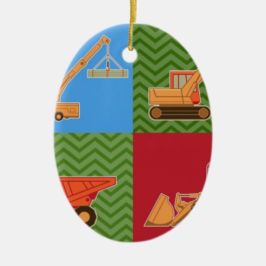 Zware transportmiddelen - Collage Keramisch Ornament (Voorkant)